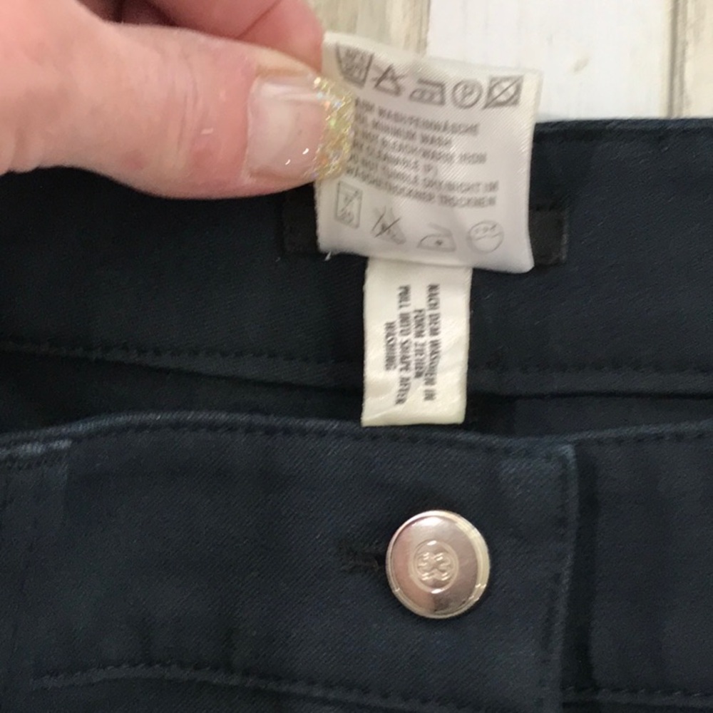 Escada Milano Strip Straight Pant Navy Nwot J7 View 6
